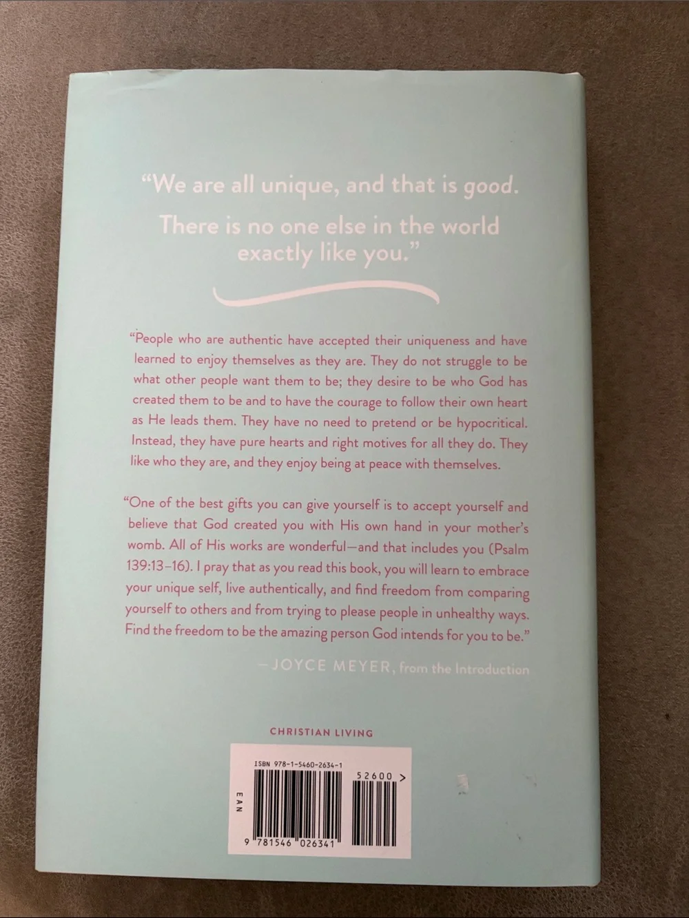 Authentically Uniquely You by Joyce Meyer - Aqua & Pink Hardcover